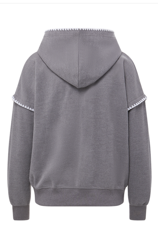 SALE* MV Sport Crocheted Accent Hoodie - Grey - Valor Eagles Nest