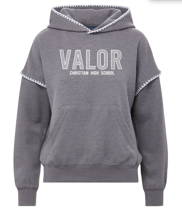 SALE* MV Sport Crocheted Accent Hoodie - Grey - Valor Eagles Nest