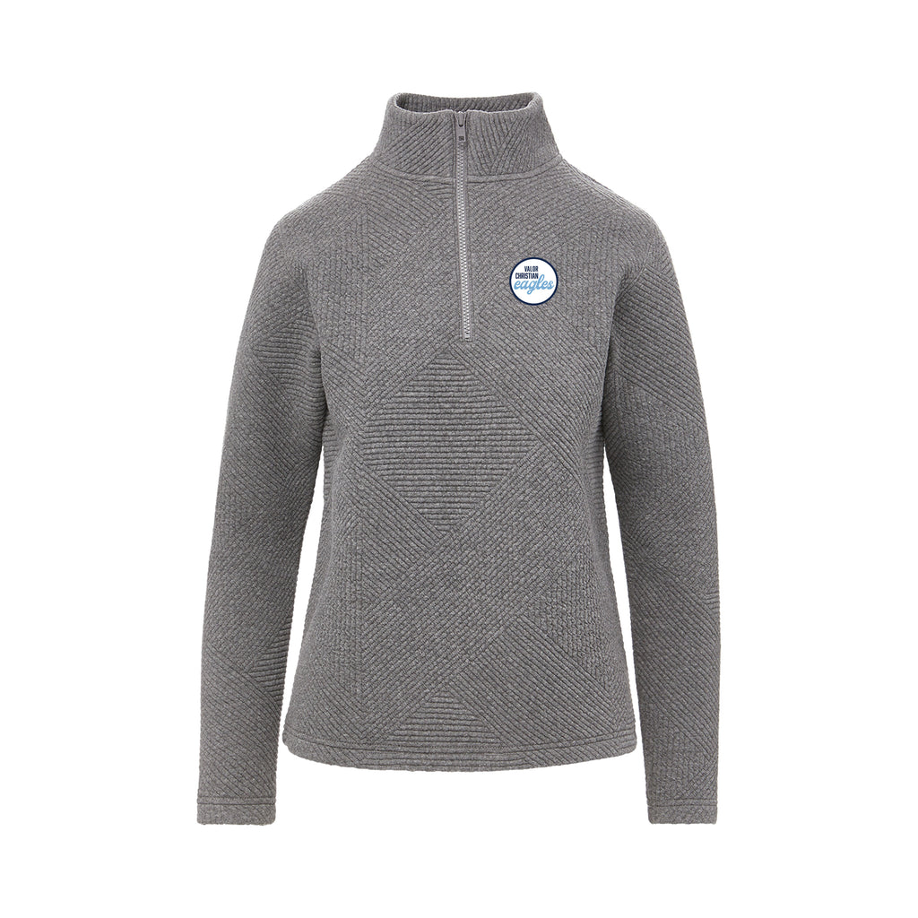 MV Sport Zig Zag Quilted 1/4 Zip  - Grey