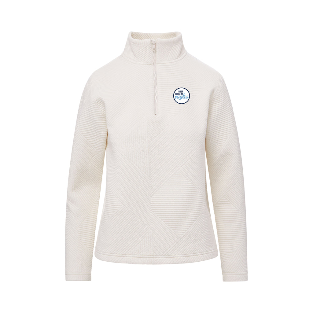 MV Sport Zig Zag Quilted 1/4 Zip - Oatmeal