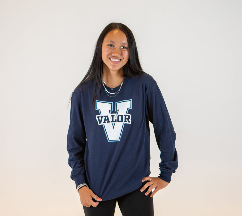 Essentials Tee Navy Valor V Long Sleeve