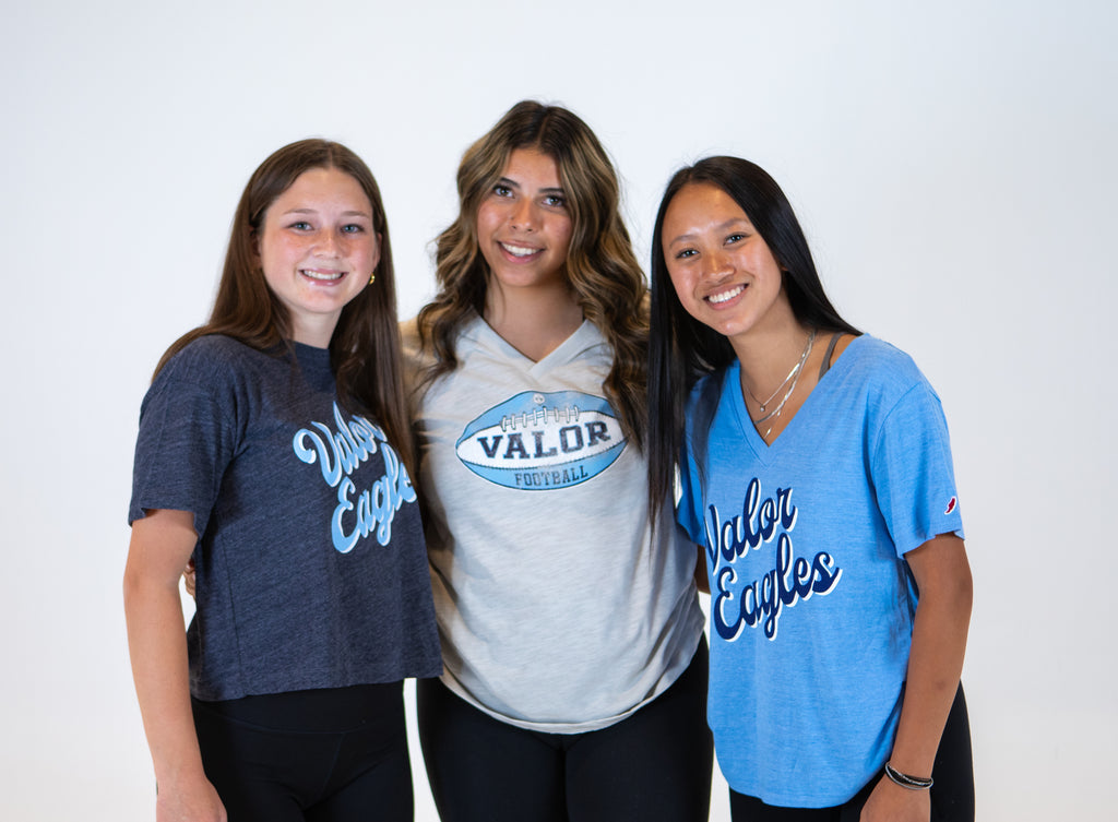 MV Sport Womens Football v-neck tee