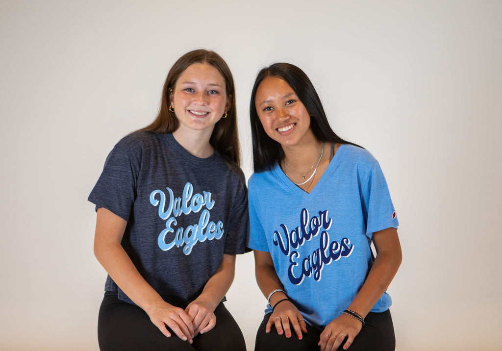 Womens Valor Eagles Script Midi Tee