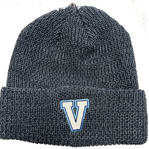 Waffle Knit Tri Colored Cuffed Beanie