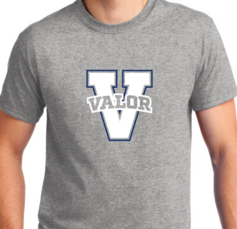 Essentials Tee Grey Valor V Short Sleeve