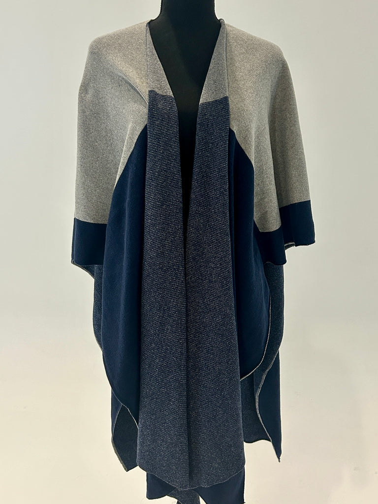 Ruana Color Block Wrap