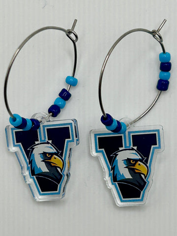 Acylic Swoop Earring with Beads