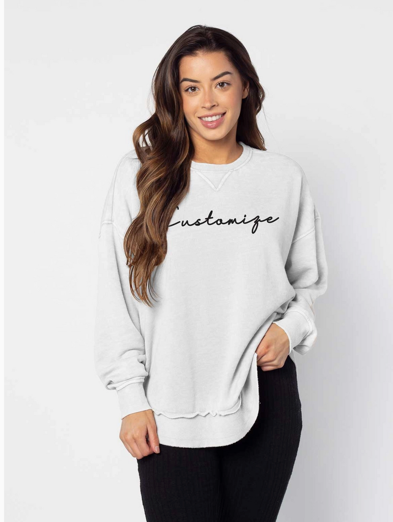 *SALE* Chicka-d Womens Crew - white