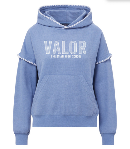 MV Sport Crocheted Accent Hoodie - Columbia