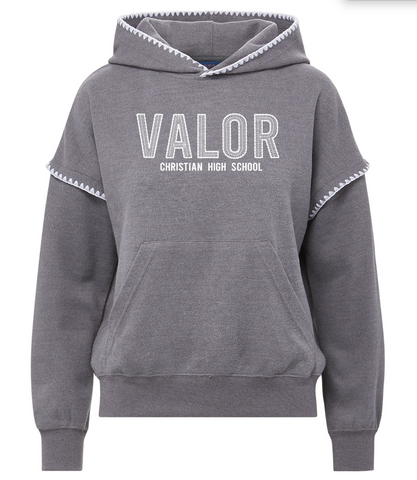 MV Sport Crocheted Accent Hoodie - Grey