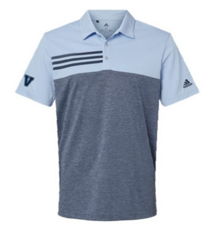 Adidas Heathered Color Block 3-Stripes Polo